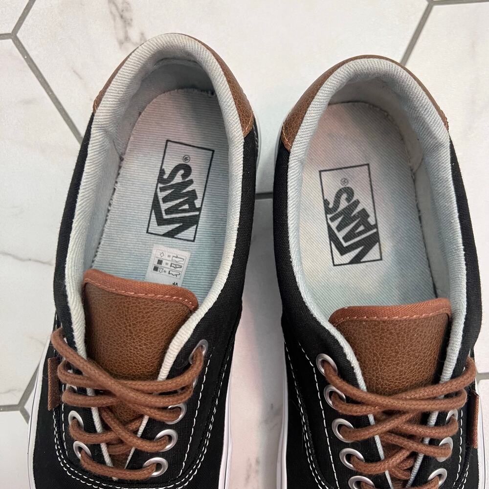 Vans Era 59 Black Canvas Leather Detail Sneaker Shoe Size 8 Women - Picture 4 of 9